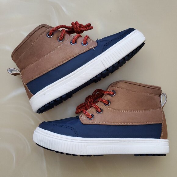 OshKosh B’gosh Duck Navy Blue/Brown Sneaker Boots Size 10 - Picture 6 of 12